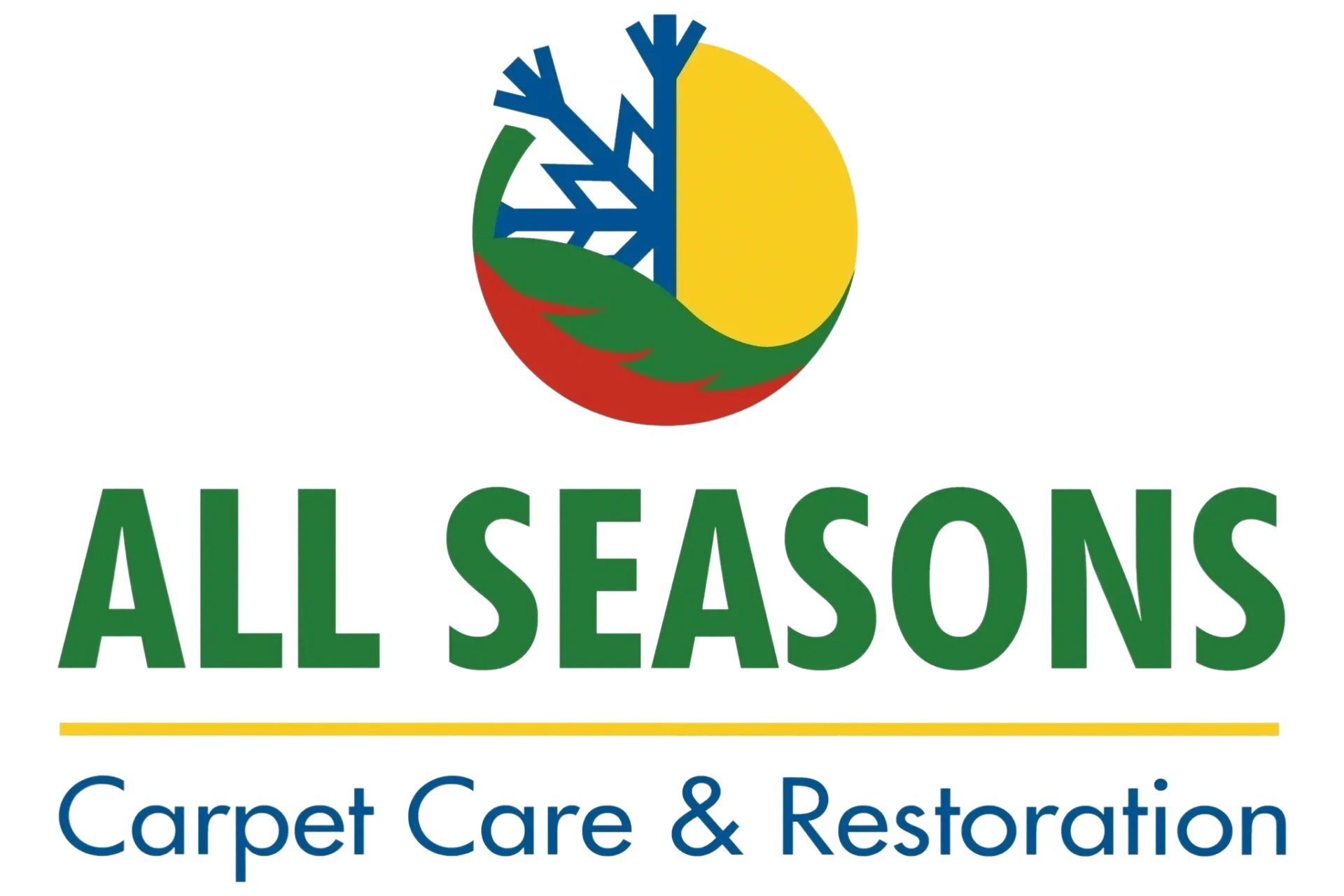 A logo of all seasons carpet care and restoration.