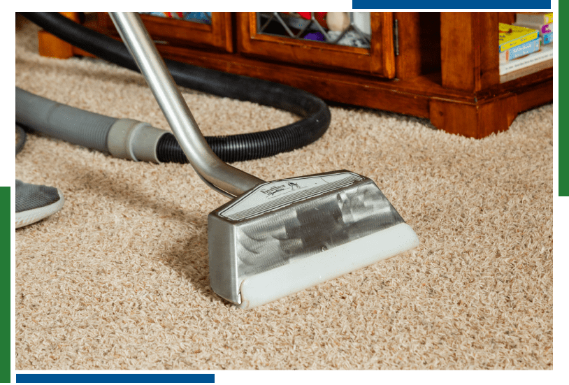 A carpet cleaner is cleaning the floor.
